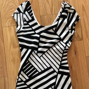 Fitted Black and white dress